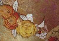 Farandole de Roses - Technique Mixte - 30 x 40 cm