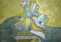 Hamsa Anisée - Technique Mixte - 40 x 50 cm