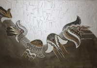 Hamsa Bronze - Acrylique Collages - 55 x 33 cm Hamsa Bronze - Acrylique Collages - 55 x 33 cm