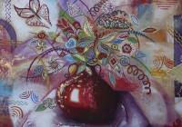 Papillons 2 - Technique Mixte - 80 x 80 cm