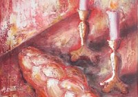 Tryptique Chabbat 1 - Huile - 50 x 60 cm